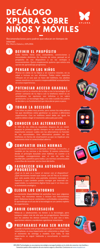 Décalogo XPLORA sobre Niños y Móviles