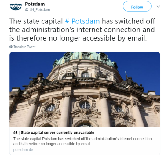 Un ciberataque tumba por completo la ciudad alemana de Potsdam